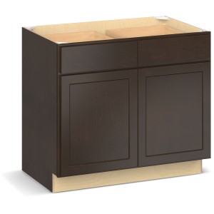 RELIABILT Parkstone II Base Cabinet, Espresso Stained, 39" W, 2 Doors 2 Drawers, Fully Assembled - 641021 | Lowe's Pro Supply